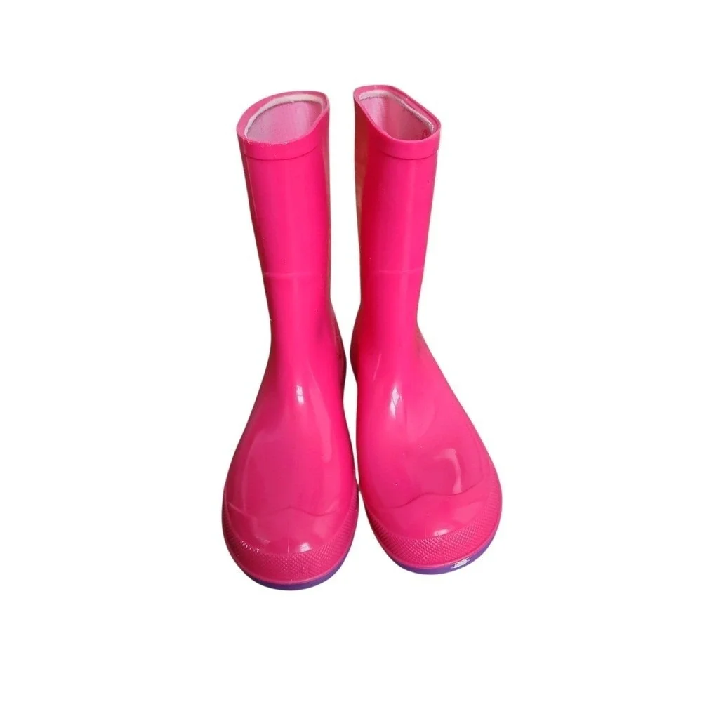 Glossy Puddle Jumper Pink Rain Boots Girls Size 2-3 Canadian Made Rubber